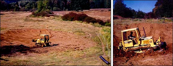 Bulldozing pasture ponds, Oct 2000